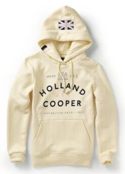 Holland Cooper GBE Flock Logo Hoodie- Lemon -Equestrian Sale Store hlland cooper gbe hoodie lemon 3rdy