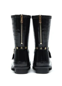 Holland Cooper Short Zip Chelsea Wellington - Black Croc -Equestrian Sale Store holland cooper short chelsea wellington black croc 5rdy