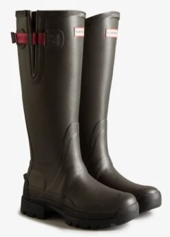 Hunter Ladies Balmoral Neoprene Tech Sole Wellington - Slate/Peppercorn