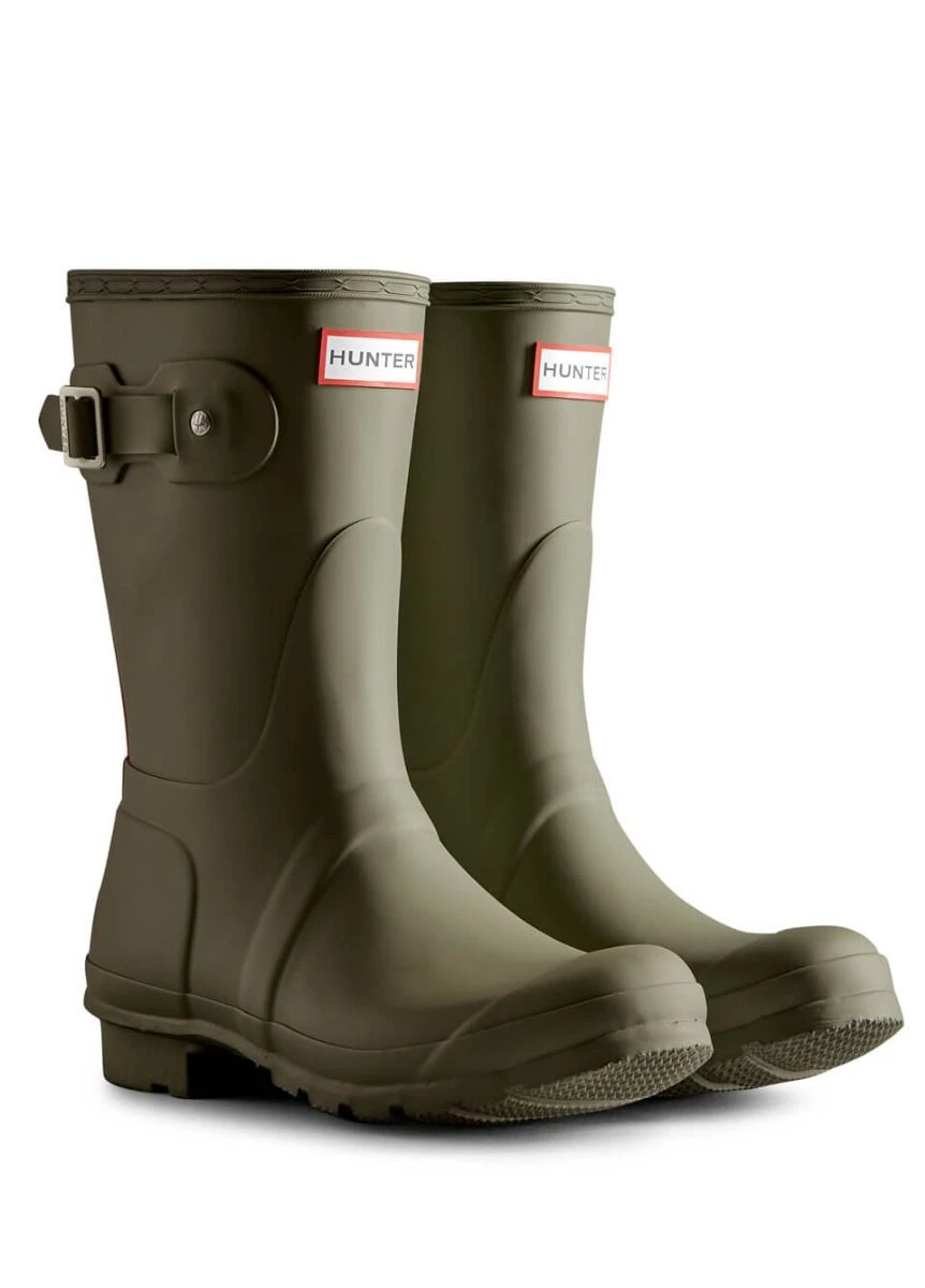 Hunter Womens Short Tri-colour Logo Boots - Lichen Green 4 Hunter Womens Short Tri-colour Logo Boots - Lichen Green - Image 2
