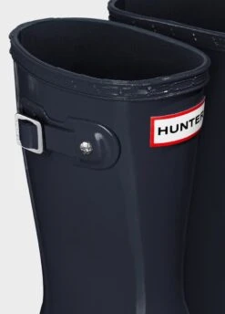 Childs Hunter Gloss Wellingtons - Navy -Equestrian Sale Store hunterchildsnavy2rdy