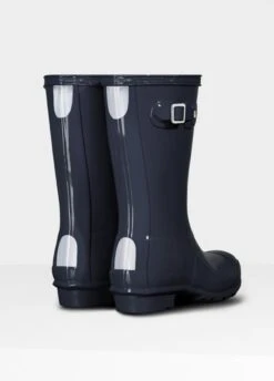 Childs Hunter Gloss Wellingtons - Navy -Equestrian Sale Store hunterchildsnavy5rdy