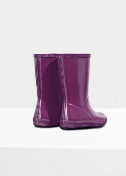 Hunter Kids First Gloss Wellingtons - Violet 9 Hunter Kids First Gloss Wellingtons - Violet -Equestrian Sale Store hunterglossviolet3rdy
