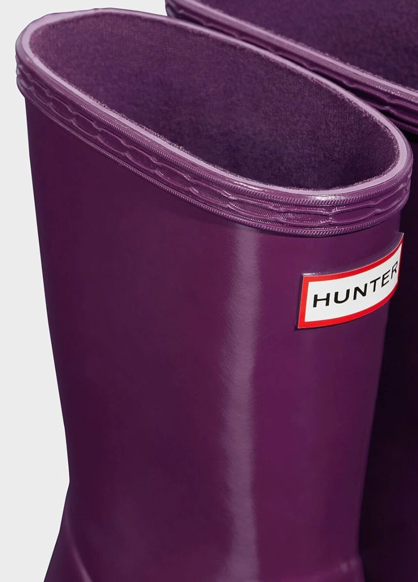 Hunter Kids First Gloss Wellingtons - Violet 7 Hunter Kids First Gloss Wellingtons - Violet - Image 5
