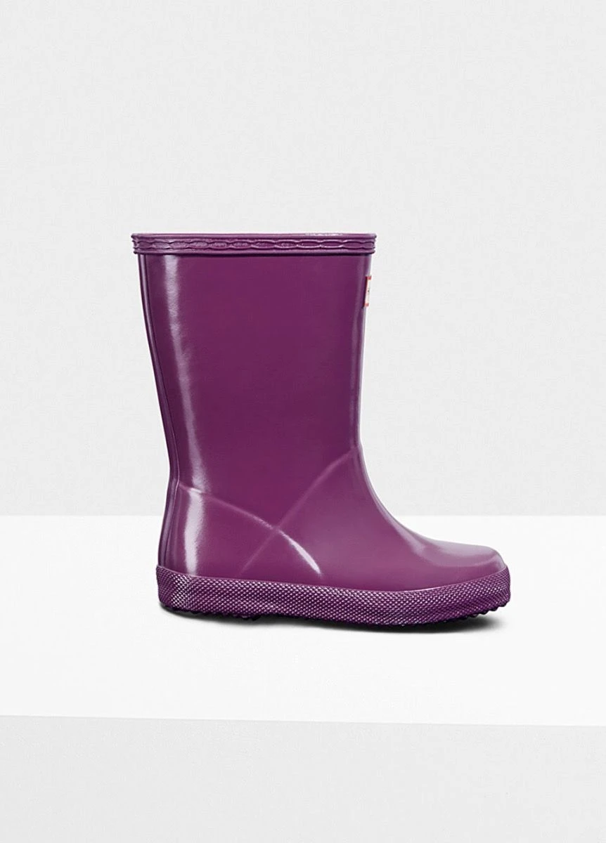 Hunter Kids First Gloss Wellingtons - Violet 4 Hunter Kids First Gloss Wellingtons - Violet - Image 2