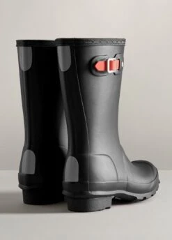 Childs Hunter Insulated Wellingtons - Black/Logo Red -Equestrian Sale Store hunterkidsblack3rdy