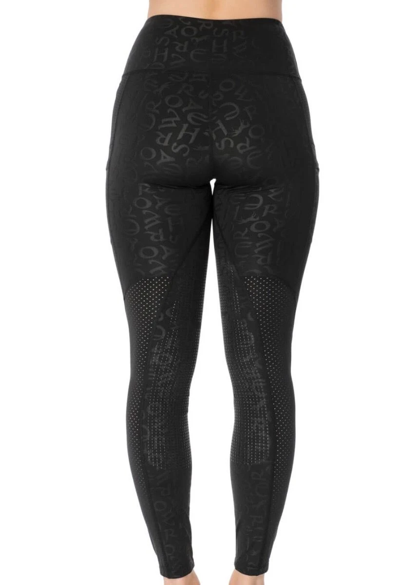 Horseware Monogram Riding Tights - Black 5 Horseware Monogram Riding Tights - Black - Image 3