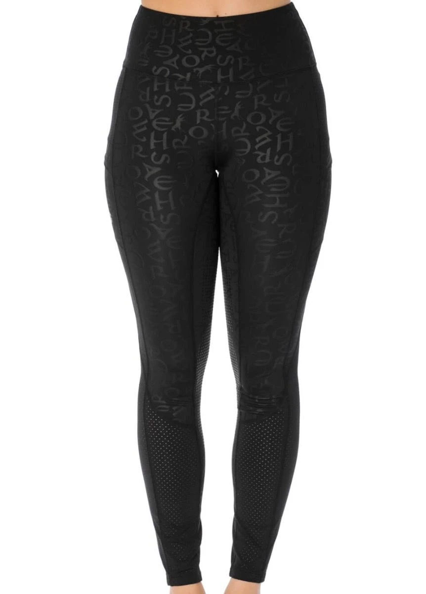 Horseware Monogram Riding Tights - Black 4 Horseware Monogram Riding Tights - Black - Image 2