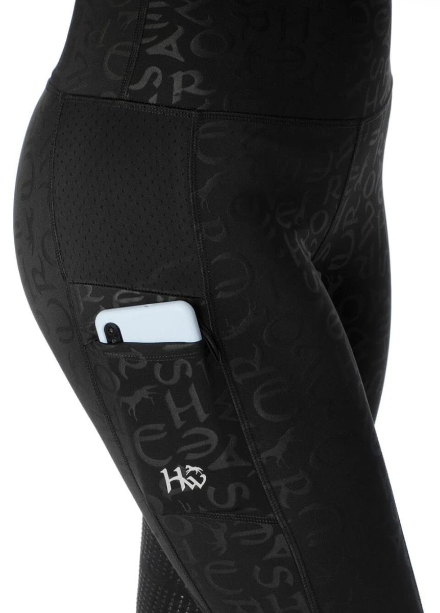 Horseware Monogram Riding Tights - Black 6 Horseware Monogram Riding Tights - Black - Image 4
