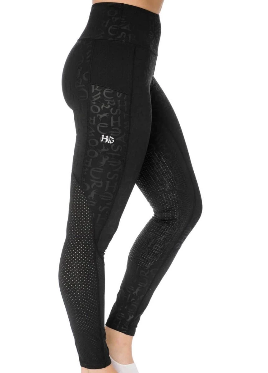 Horseware Monogram Riding Tights - Black 3 Horseware Monogram Riding Tights - Black