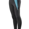Legacy Ladies Winter Riding Tights - Black/Turquoise -Equestrian Sale Store legacytightsblackturq2rdy