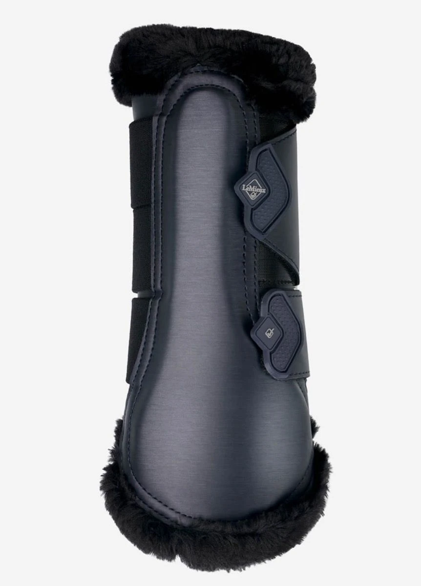 LeMieux Fleece Edged Mesh Brushing Boot - Twilight Navy 4 LeMieux Fleece Edged Mesh Brushing Boot - Twilight Navy - Image 2