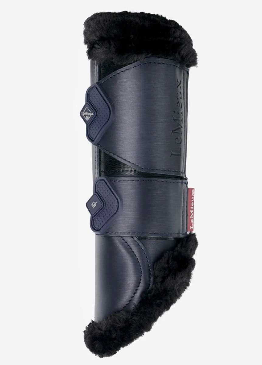 LeMieux Fleece Edged Mesh Brushing Boot - Twilight Navy 5 LeMieux Fleece Edged Mesh Brushing Boot - Twilight Navy - Image 3