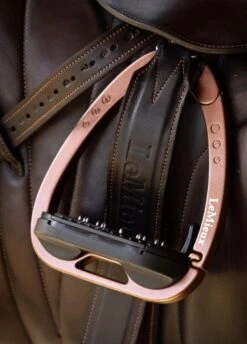 LeMieux Vector Balance Stirrups - Black/Rose Gold -Equestrian Sale Store lemieux vector stirrup black rose 3rdy