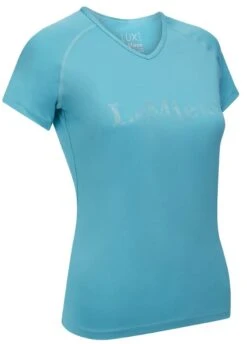 LeMieux Luxe T-Shirt - Azure 9 LeMieux Luxe T-Shirt - Azure -Equestrian Sale Store lmluxetshirtazure5rdy