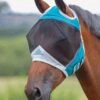 Shires Fine Mesh Fly Mask With Ear Holes - Teal -Equestrian Sale Store meshwithearholes
