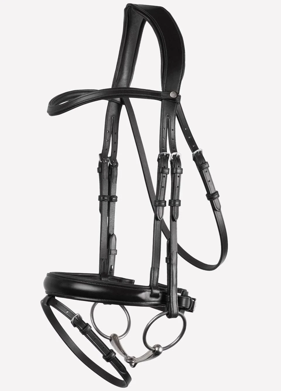Montar Normandie Eco-Leather Dressage Bridle - Black 4 Montar Normandie Eco-Leather Dressage Bridle - Black - Image 2