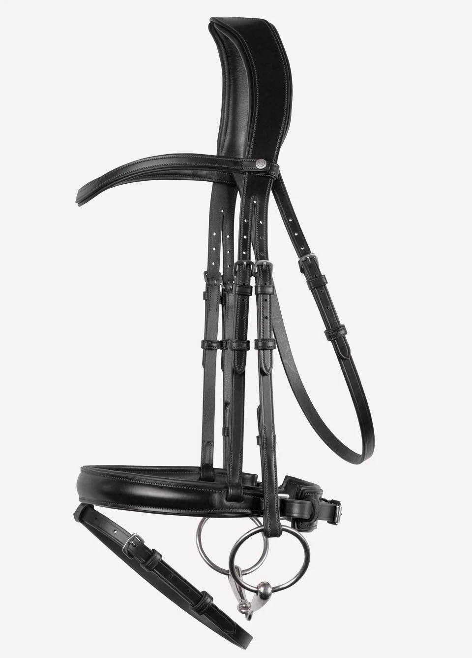Montar Normandie Eco-Leather Dressage Bridle - Black 3 Montar Normandie Eco-Leather Dressage Bridle - Black