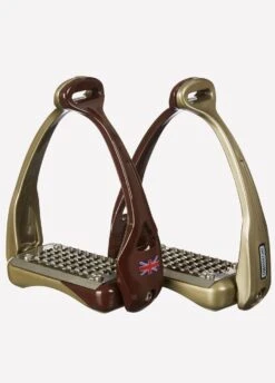 Acavallo Opera Stirrups - Brown/Gold