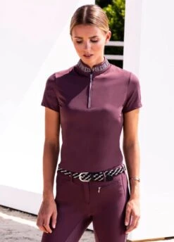 Pikeur Birby Polo Shirt - Light Aubergine -Equestrian Sale Store pikeurbirdyltaubergine3rdy