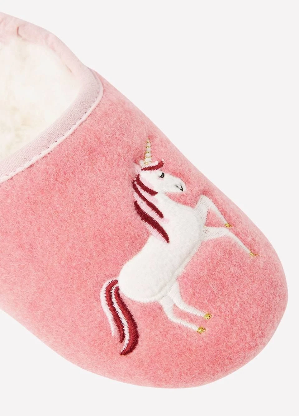 Joules Junior Slippet Felt Mule Slippers - Pink Unicorn 6 Joules Junior Slippet Felt Mule Slippers - Pink Unicorn - Image 4