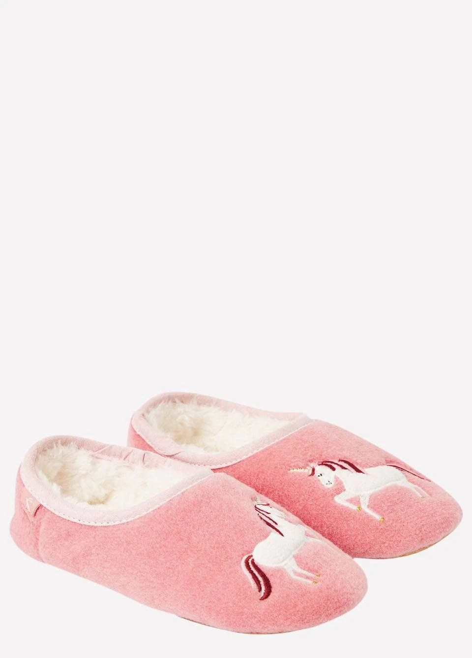 Joules Junior Slippet Felt Mule Slippers - Pink Unicorn 3 Joules Junior Slippet Felt Mule Slippers - Pink Unicorn