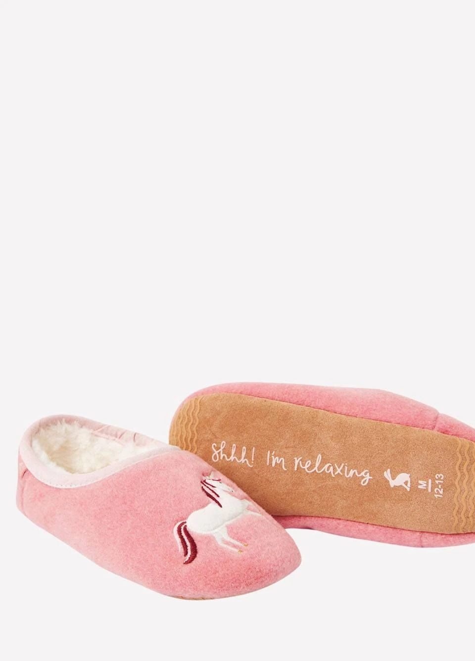 Joules Junior Slippet Felt Mule Slippers - Pink Unicorn 5 Joules Junior Slippet Felt Mule Slippers - Pink Unicorn - Image 3