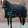 Weatherbeeta ComFiTec PP Channel Quilt Combo Heavy Stable Rug - Blk/Turq -Equestrian Sale Store ppchannelquiltheavyy