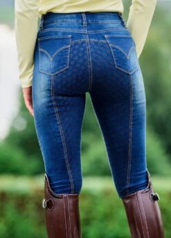 PS Of Sweden Maggie Breeches - Blue Denim -Equestrian Sale Store psmaggiedenim3rdy