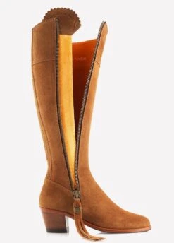 Fairfax & Favor Heeled Regina Suede Boot - Tan -Equestrian Sale Store reginaheeltan3
