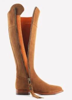 Fairfax & Favor Suede Flat Regina - Tan -Equestrian Sale Store reginatan1