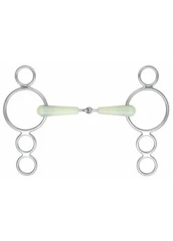 Shires Equikind Jointed 3 Ring Gag Bit - Pale Green