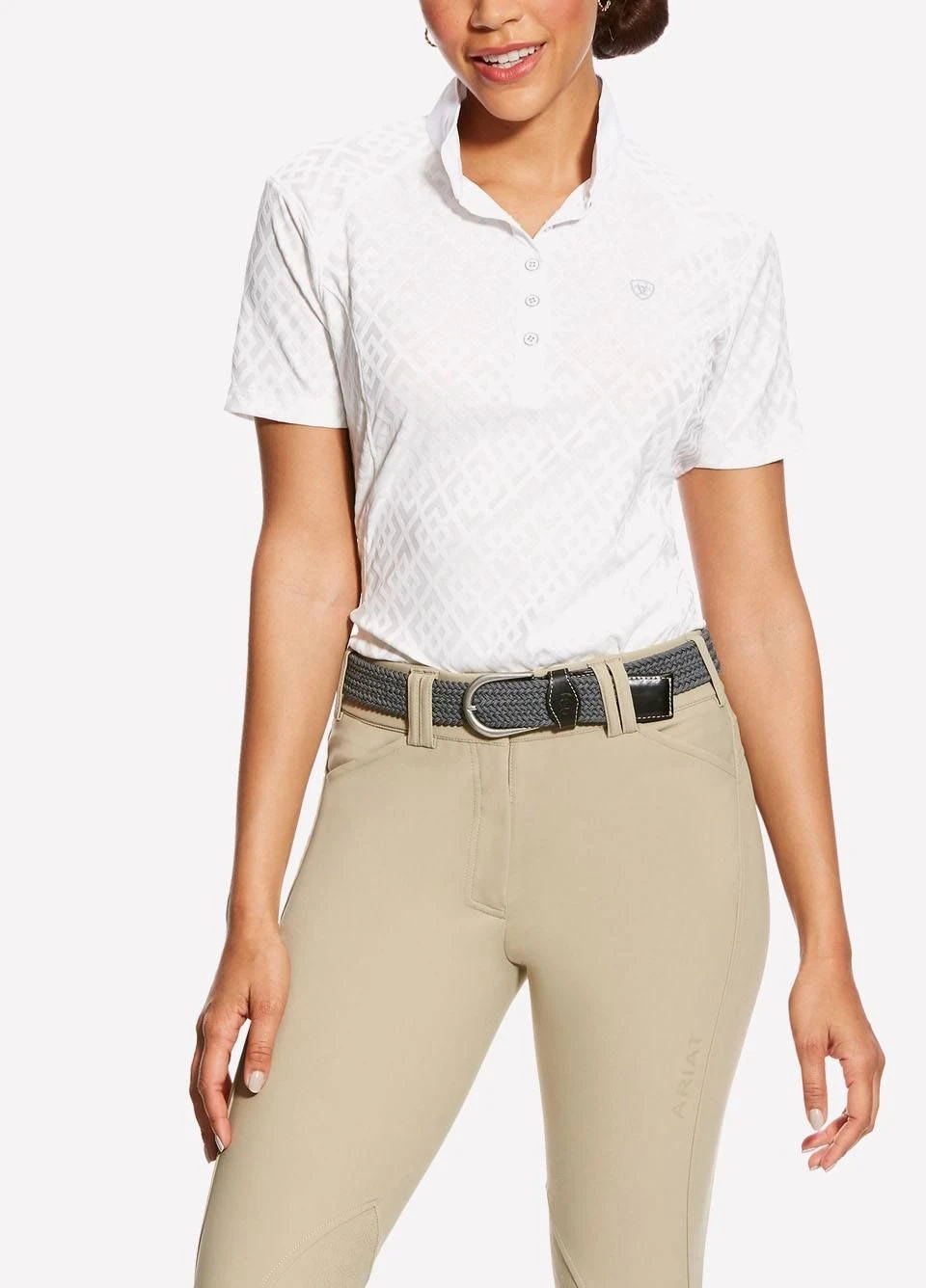 Ariat Ladies Showstopper Show Shirt - White 3 Ariat Ladies Showstopper Show Shirt - White