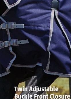 Weatherbeeta ComFiTec Essential Combo Lite Plus Turnout Rug - Navy/Silver/Red -Equestrian Sale Store twinadjustablebucklefrontclosure