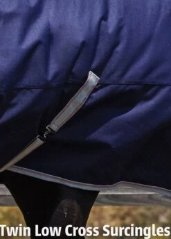 Weatherbeeta ComFiTec Essential Combo Lite Plus Turnout Rug - Navy/Silver/Red -Equestrian Sale Store twinlowcrosssurcingles