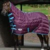 Weatherbeeta 210D Channel Quilt Combo Medium - Grape/Blue -Equestrian Sale Store wb channel quilt grape 1rdy