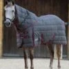 Weatherbeeta PP Channel Quilt Detach-A-Neck Medium - Grey/Burgundy -Equestrian Sale Store wb pp channel dan med grey burg 1rdy