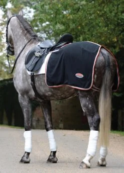 Weatherbeeta Therapy-Tec Fleece Quarter Sheet - Black/Silver/Red