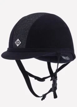 Charles Owen Sparkly YR8 Junior Riding Hat- ROUND FIT - Navy/Navy