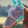 Shires Zeb-Tek Fly Mask - Zebra -Equestrian Sale Store zebraflymaskteal3rdy